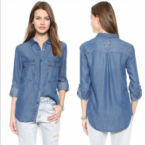 Rails Tops - Rails Button Down Chambray Women’s Shirt - XS/S